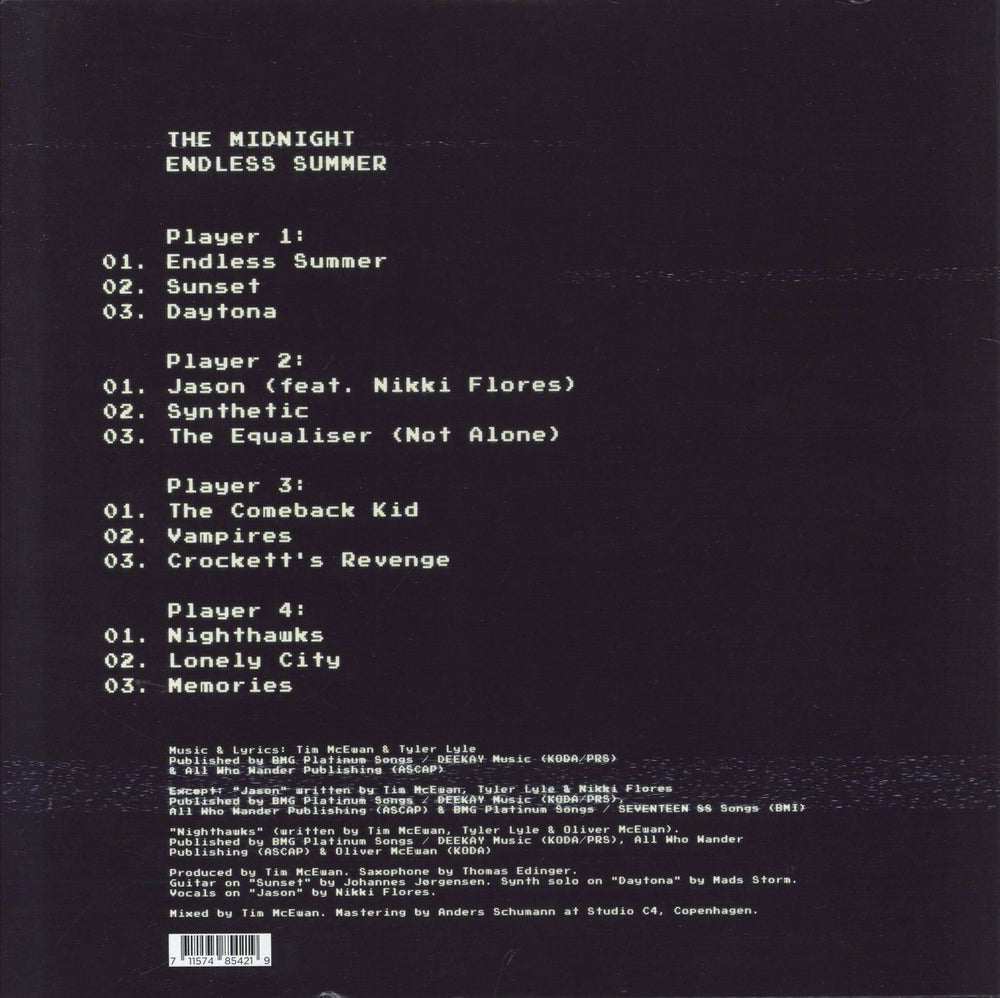 The Midnight Endless Summer - Clear Vinyl US 2-LP vinyl record set (Double LP Album)