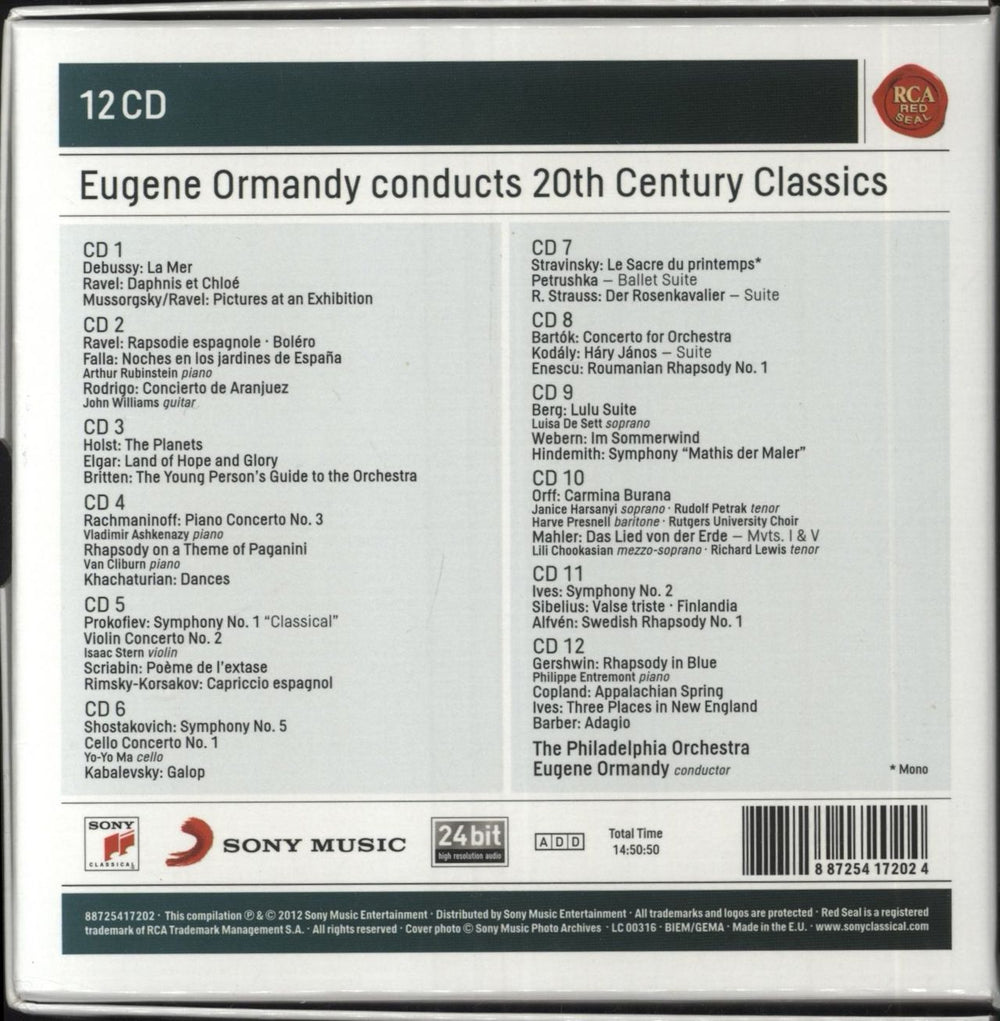 The Minneapolis Symphony Orchestra Eugene Ormandy Conducts 20th Century Classics UK CD Single Box Set 887254172024