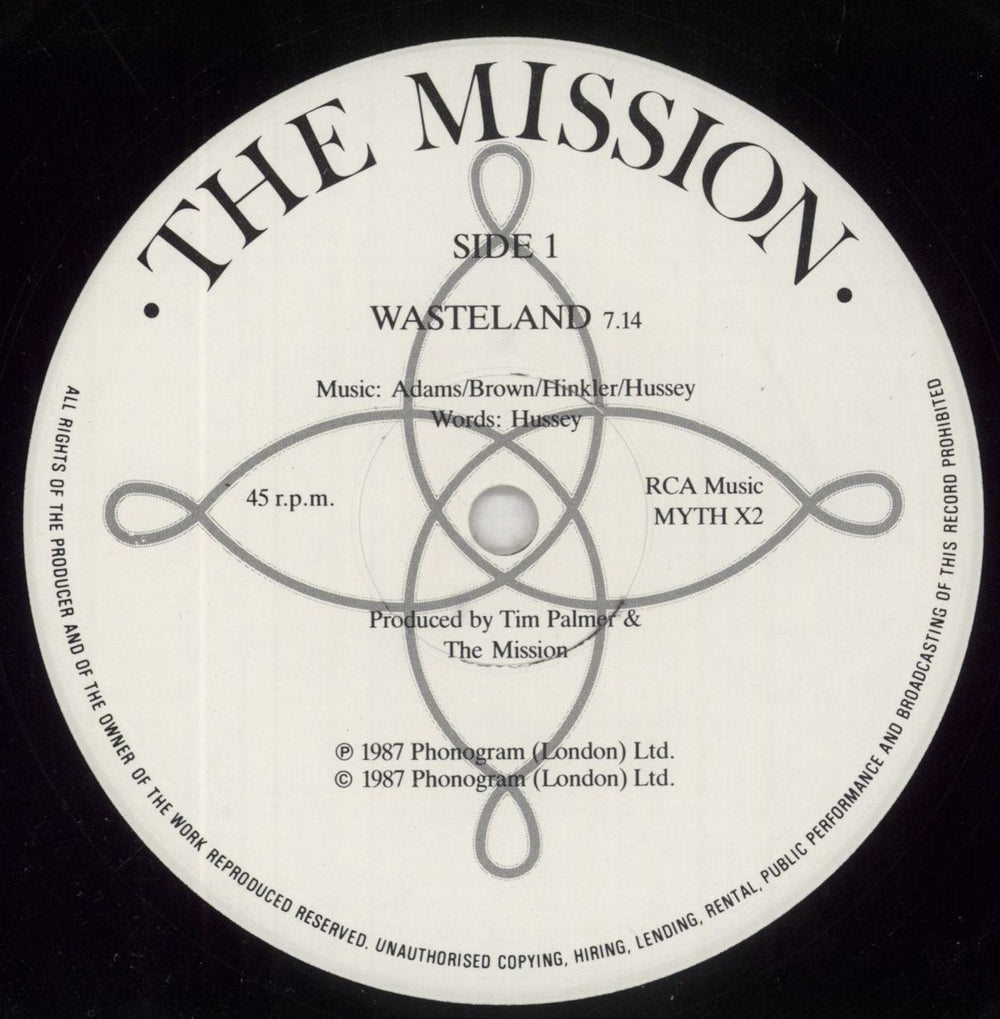 The Mission Wasteland - '1V' Sleeve UK 12" vinyl single (12 inch record / Maxi-single) MIS12WA752917