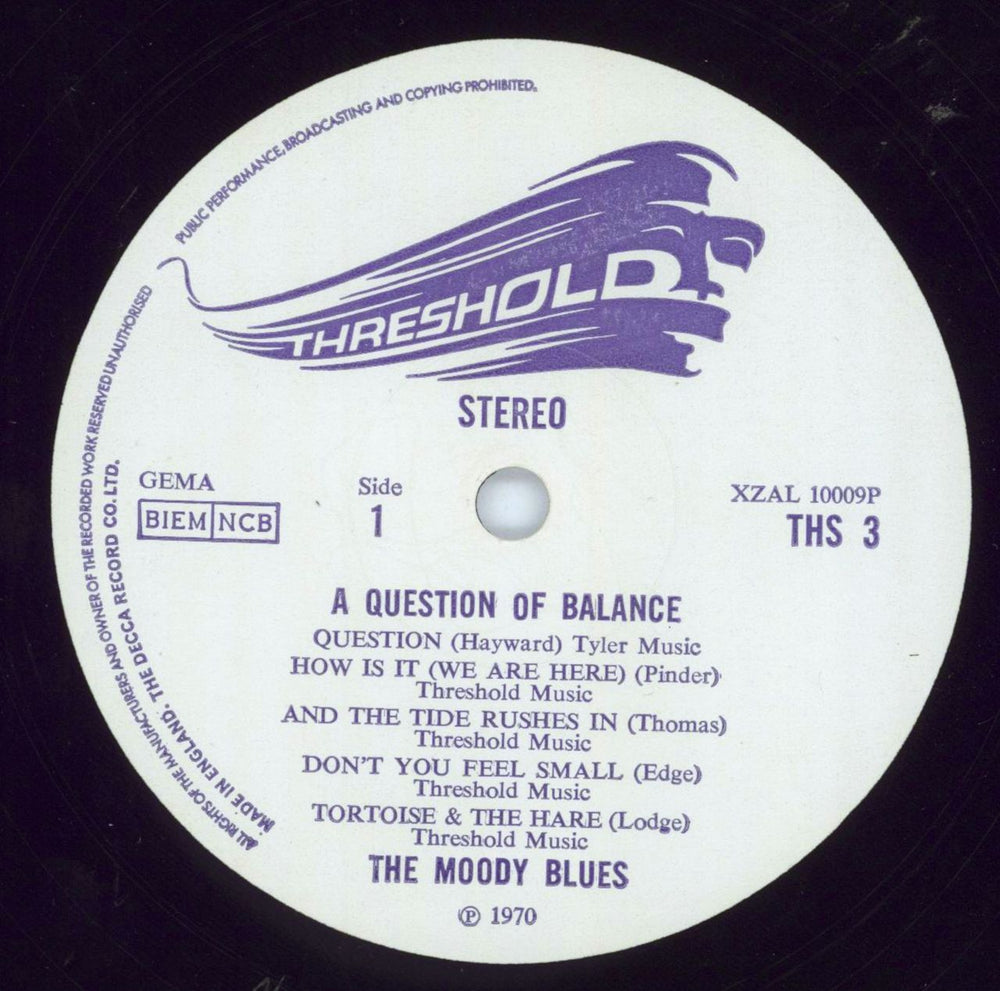 The Moody Blues A Question Of Balance - 1st - EX UK vinyl LP album (LP record) MBLLPAQ797792