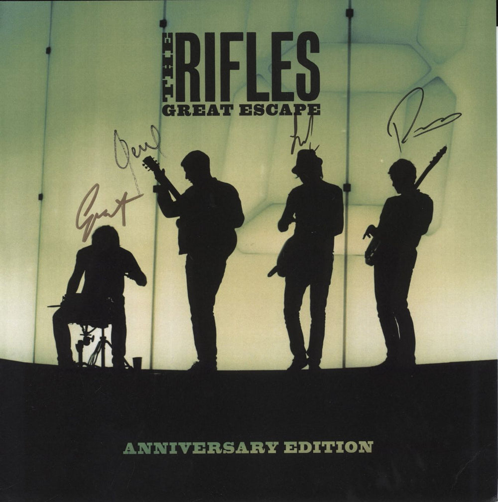 The Rifles Great Escape - Neon Green Vinyl + Autographed Test Pressing + Autographed Print UK 3-LP vinyl record set (Triple LP Album) 2019
