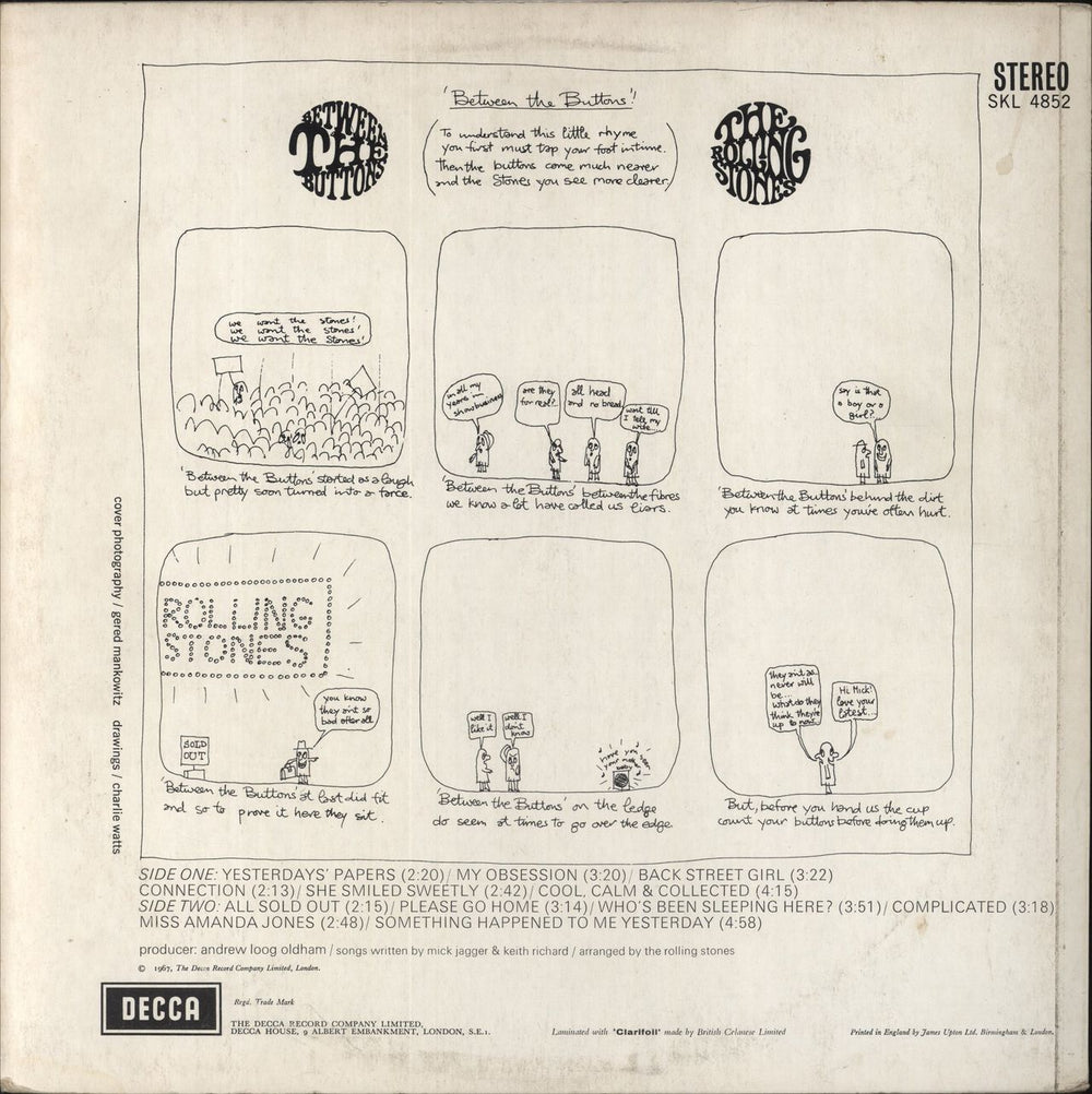 The Rolling Stones Between The Buttons - 3rd - VG+ UK vinyl LP album (LP record)
