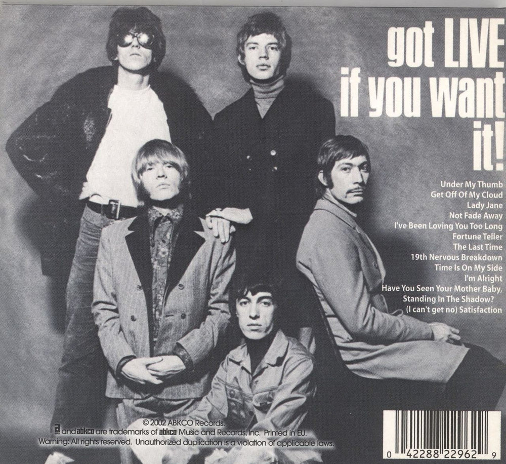 The Rolling Stones Got Live It You Want It! UK super audio CD SACD 042288229629