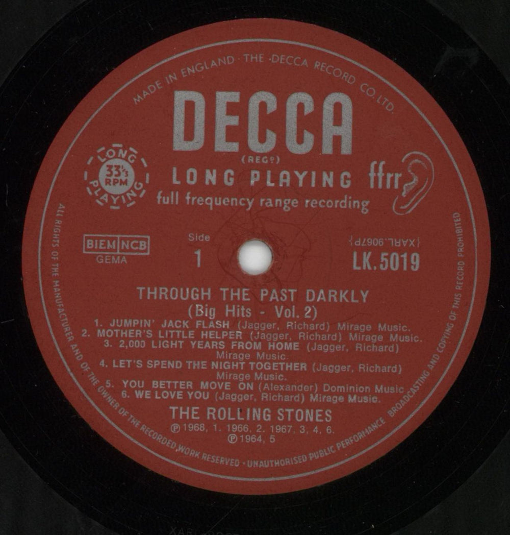 The Rolling Stones Through The Past Darkly - 1st - G UK vinyl LP album (LP record) ROLLPTH881019