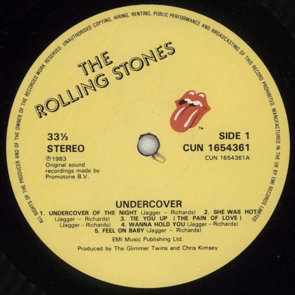 The Rolling Stones Undercover + Lyric Insert UK vinyl LP album (LP record) ROLLPUN879923