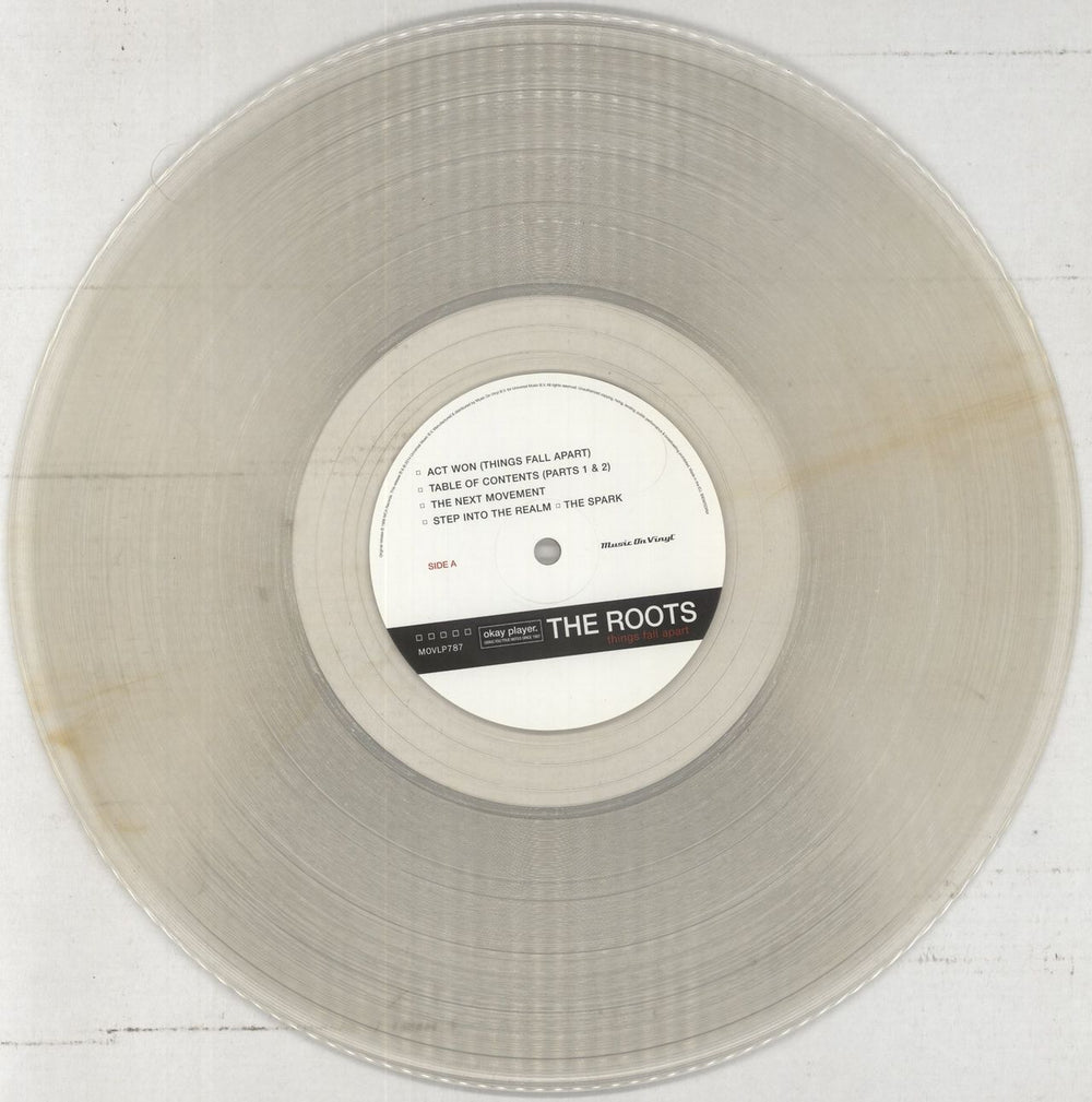 The Roots Things Fall Apart -  Transparent Vinyl UK 2-LP vinyl record set (Double LP Album) T/R2LTH859867