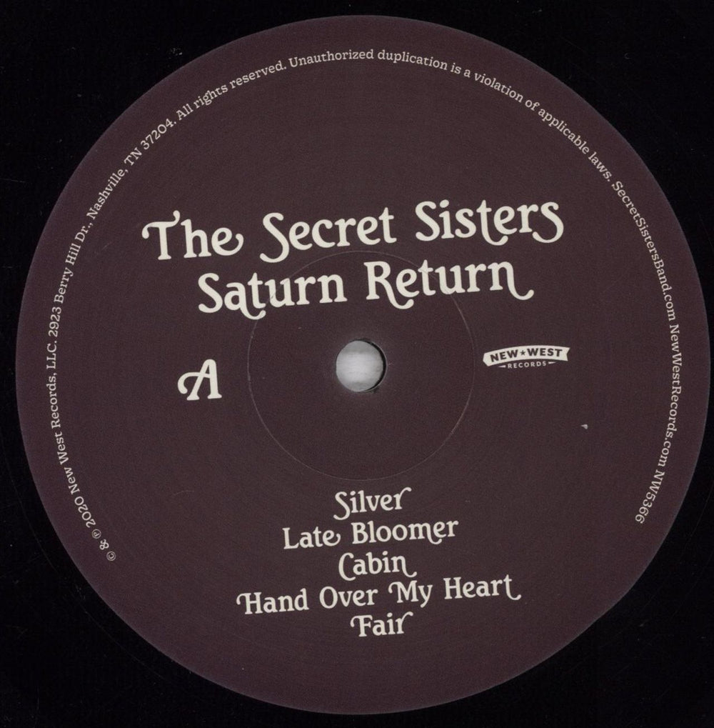 The Secret Sisters Saturn Return US vinyl LP album (LP record) U2HLPSA841493