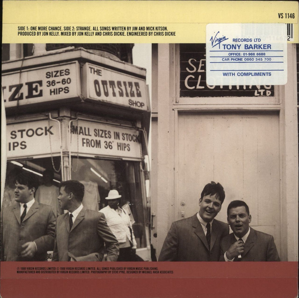 The Senators One More Chance UK 7" vinyl single (7 inch record / 45)