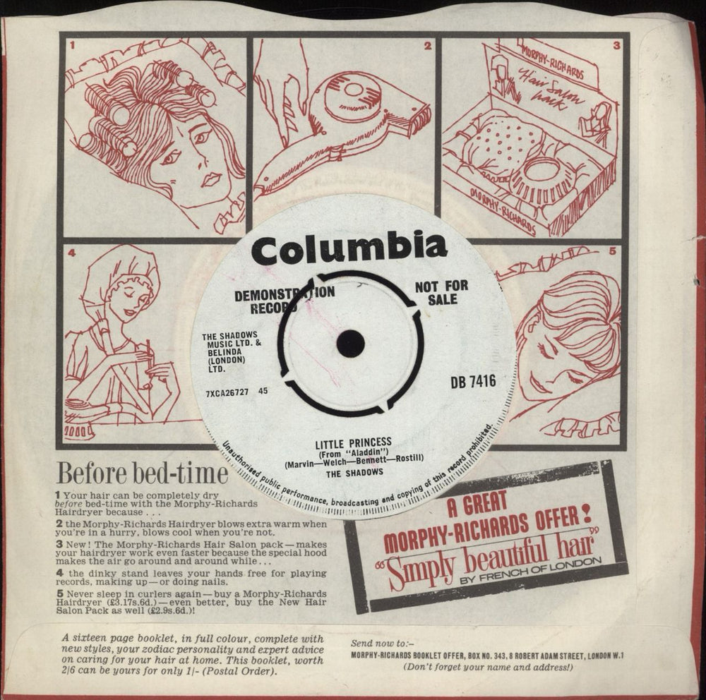The Shadows Genie With The Light Brown Lamp UK Promo 7" vinyl single (7 inch record / 45)