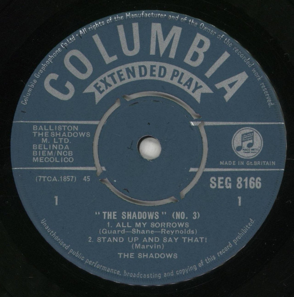 The Shadows The Shadows No. 3 - 1st UK 7" vinyl single (7 inch record / 45) SHD07TH874693