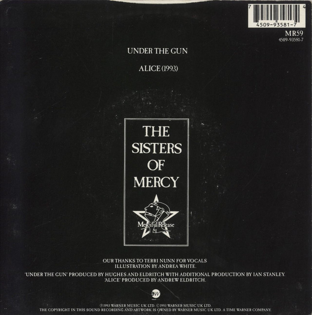 The Sisters Of Mercy Under The Gun UK 7" vinyl single (7 inch record / 45) 745099360900