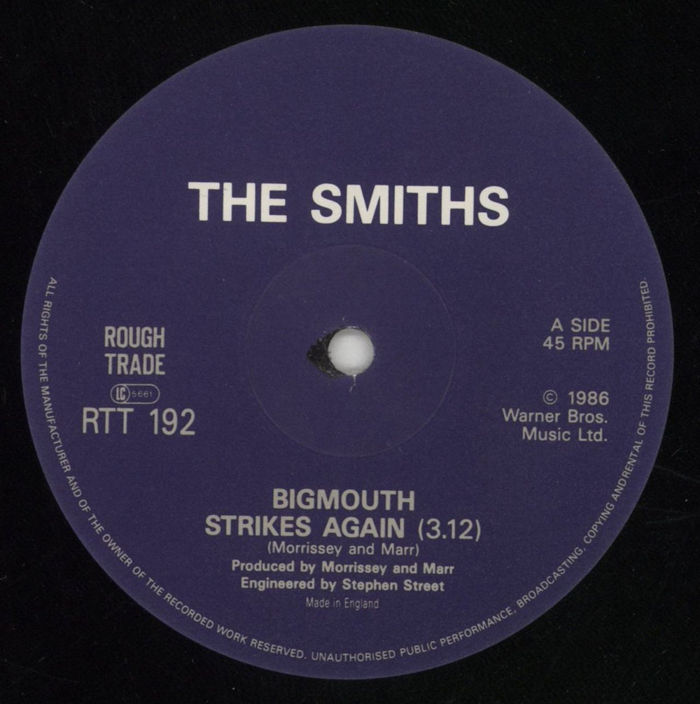 The Smiths Bigmouth Strikes Again - Stickered UK 12" vinyl single (12 inch record / Maxi-single) SMI12BI684424