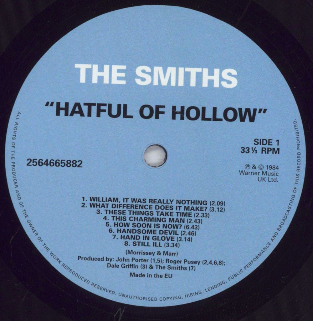 The Smiths Hatful Of Hollow - 180gm - EX UK vinyl LP album (LP record) SMILPHA808654