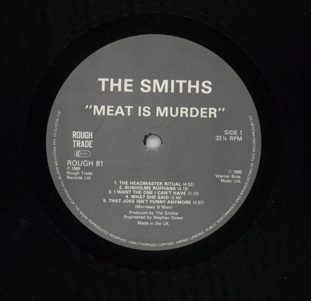 The Smiths Meat Is Murder + PR UK vinyl LP album (LP record)