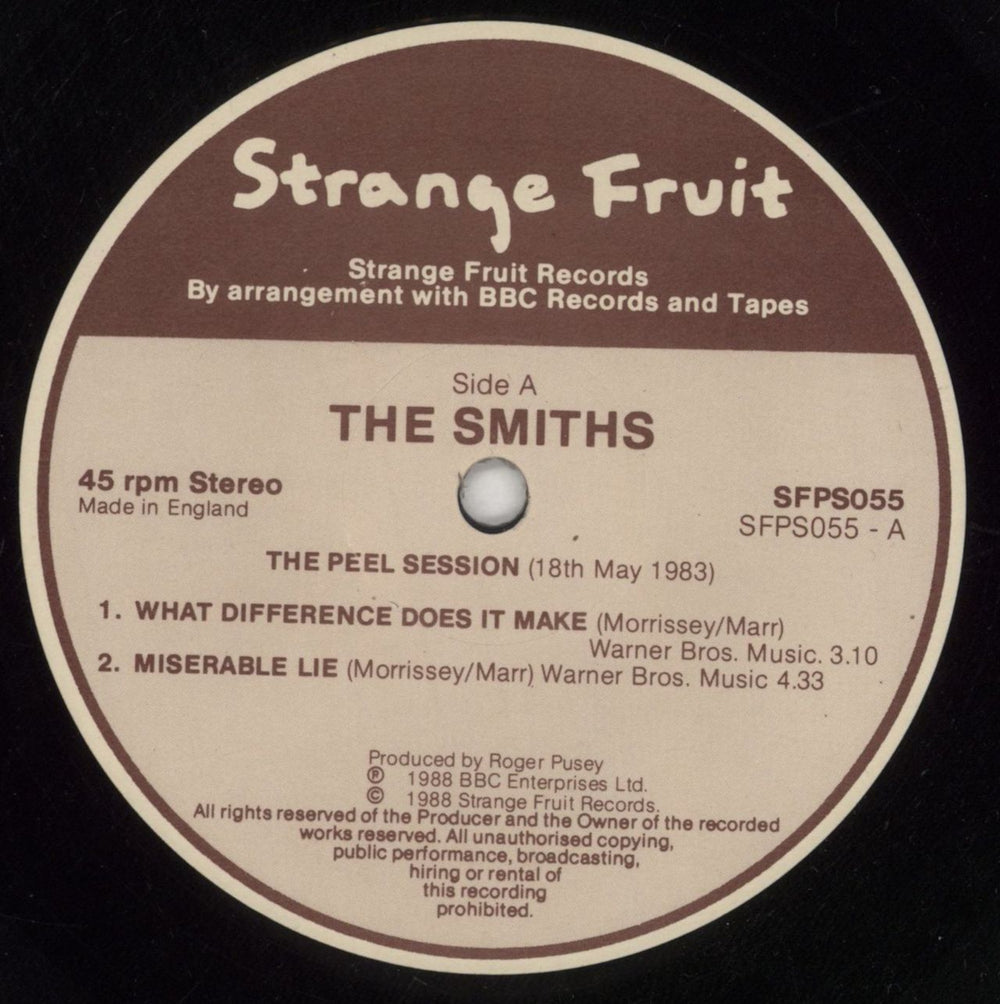 The Smiths Peel Sessions - Shrink UK 12" vinyl single (12 inch record / Maxi-single) SMI12PE849311