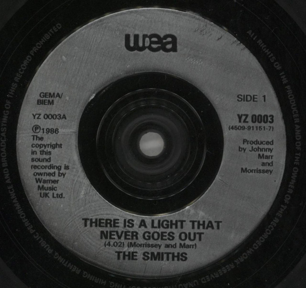 The Smiths There Is A Light That Never Goes Out - Injection UK 7" vinyl single (7 inch record / 45) SMI07TH858754
