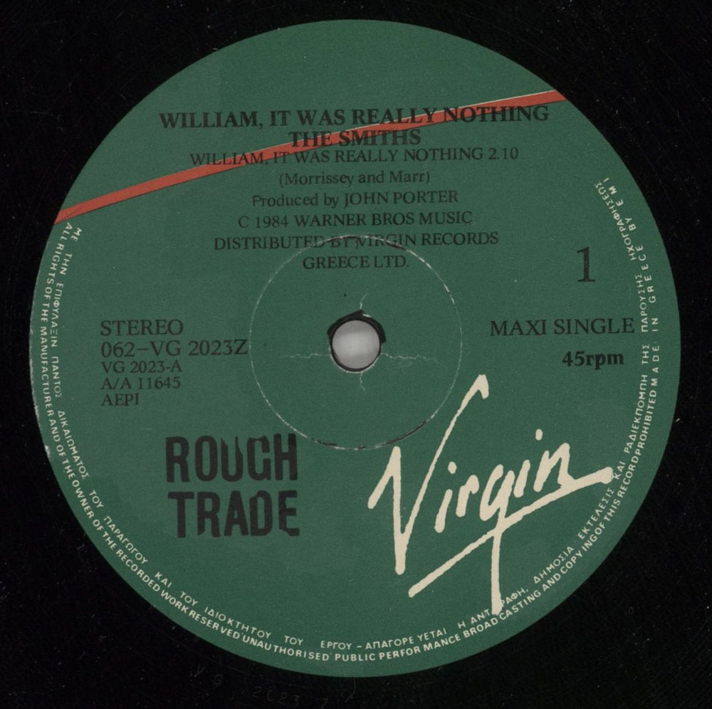 The Smiths William, It Was Really Nothing Greek 12" vinyl single (12 inch record / Maxi-single) SMI12WI254753
