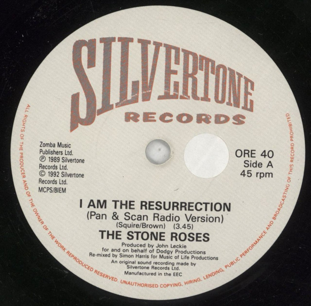 The Stone Roses I Am The Resurrection UK 7" vinyl single (7 inch record / 45) STO07IA232569