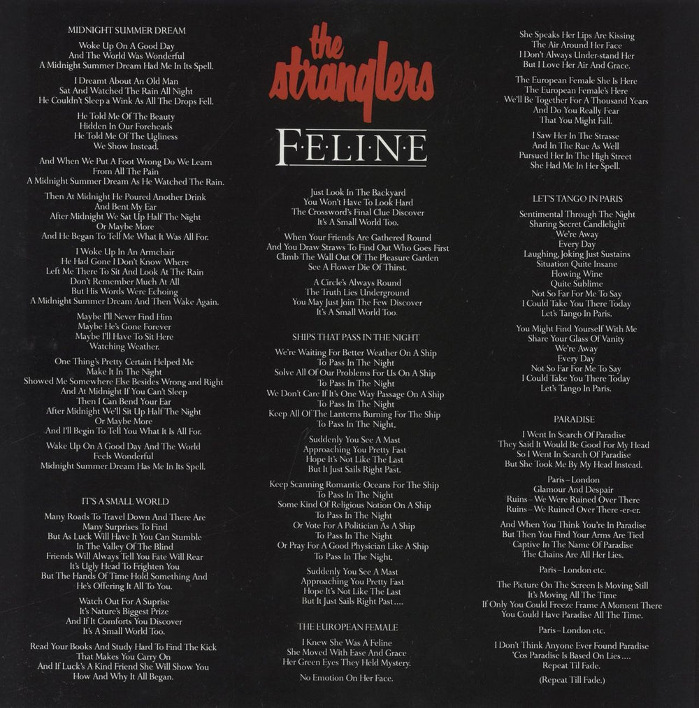 The Stranglers Feline - Stickered + 7"- VG Sleeve UK vinyl LP album (LP record)