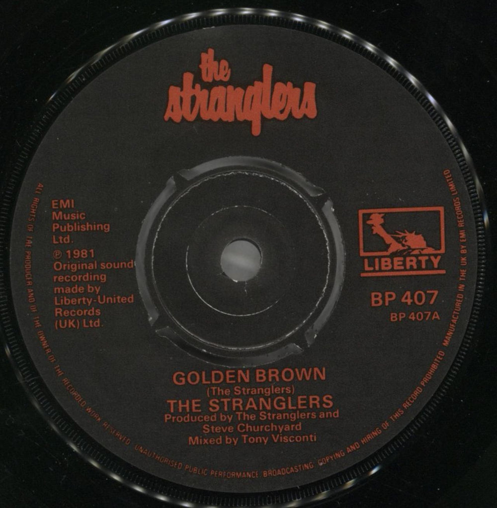 The Stranglers Golden Brown - Gold Titles UK 7" vinyl single (7 inch record / 45) STR07GO99739