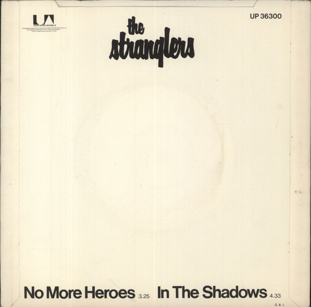 The Stranglers No More Heroes - Wreath label - P/S UK 7" vinyl single (7 inch record / 45)