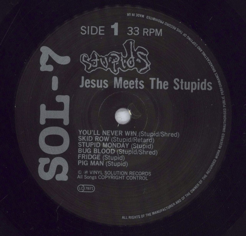 The Stupids Jesus Meets The Stupids UK vinyl LP album (LP record) T3SLPJE833385