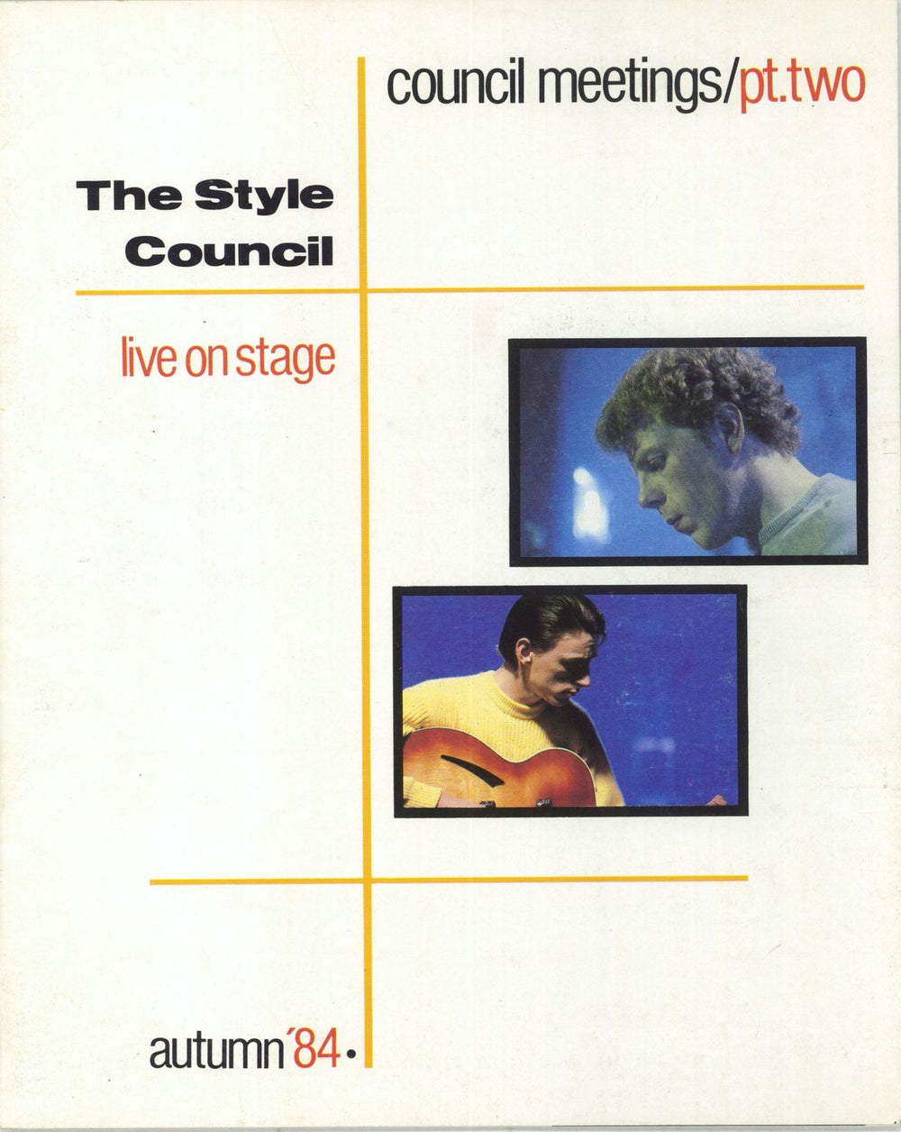 The Style Council Council Meetings Part 2 - Live On Stage UK tour programme STYTRCO861764