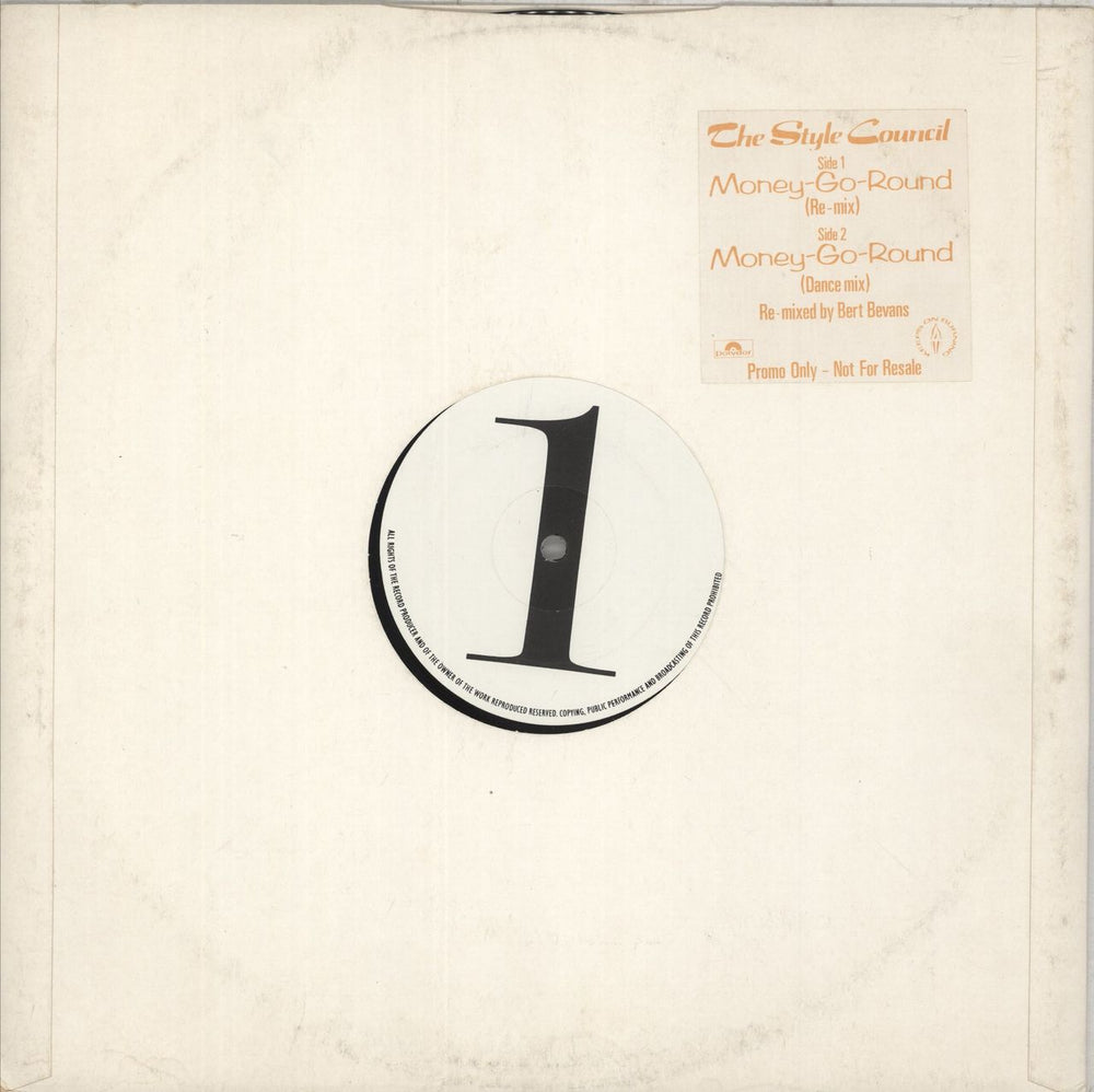 The Style Council Money Go Round UK Promo 12" vinyl single (12 inch record / Maxi-single) TSCX2DJ