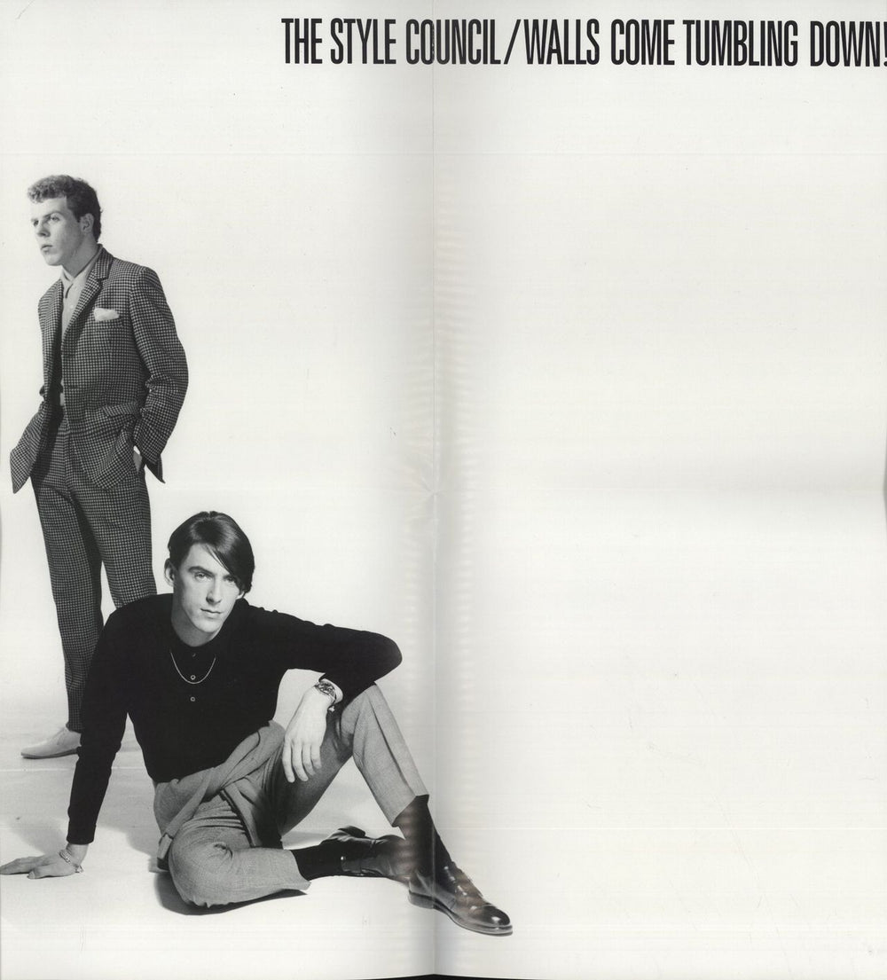 The Style Council Walls Come Tumbling Down + poster UK 12" vinyl single (12 inch record / Maxi-single)