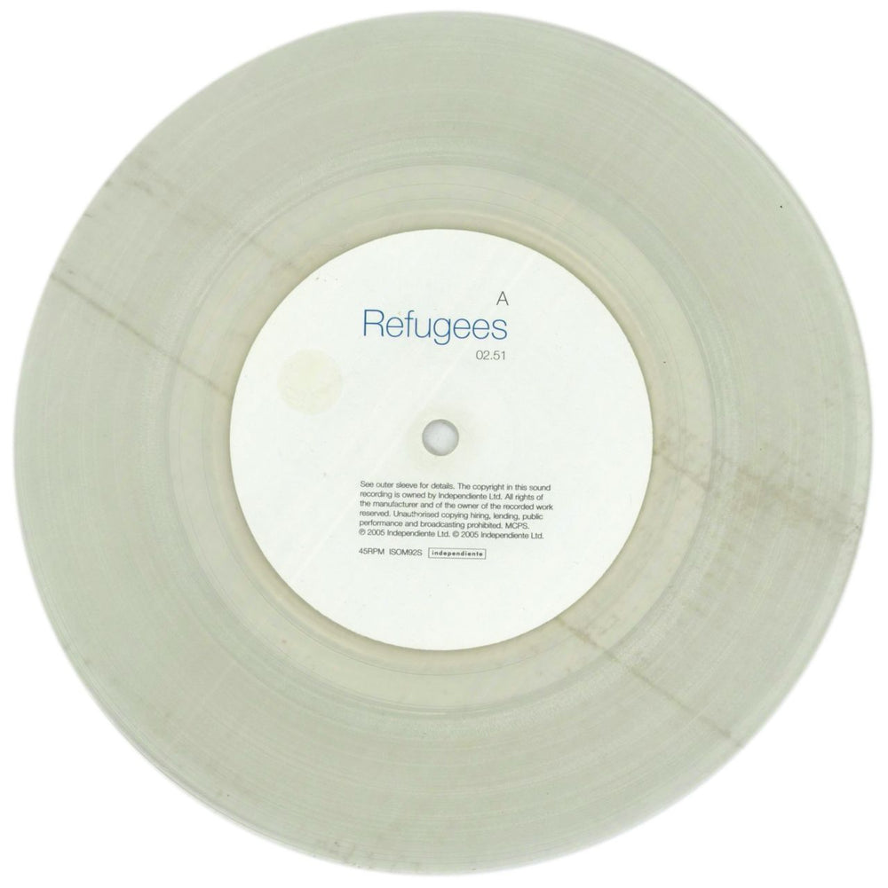 The Tears Refugees - Clear Vinyl UK 7" vinyl single (7 inch record / 45) TTZ07RE323844