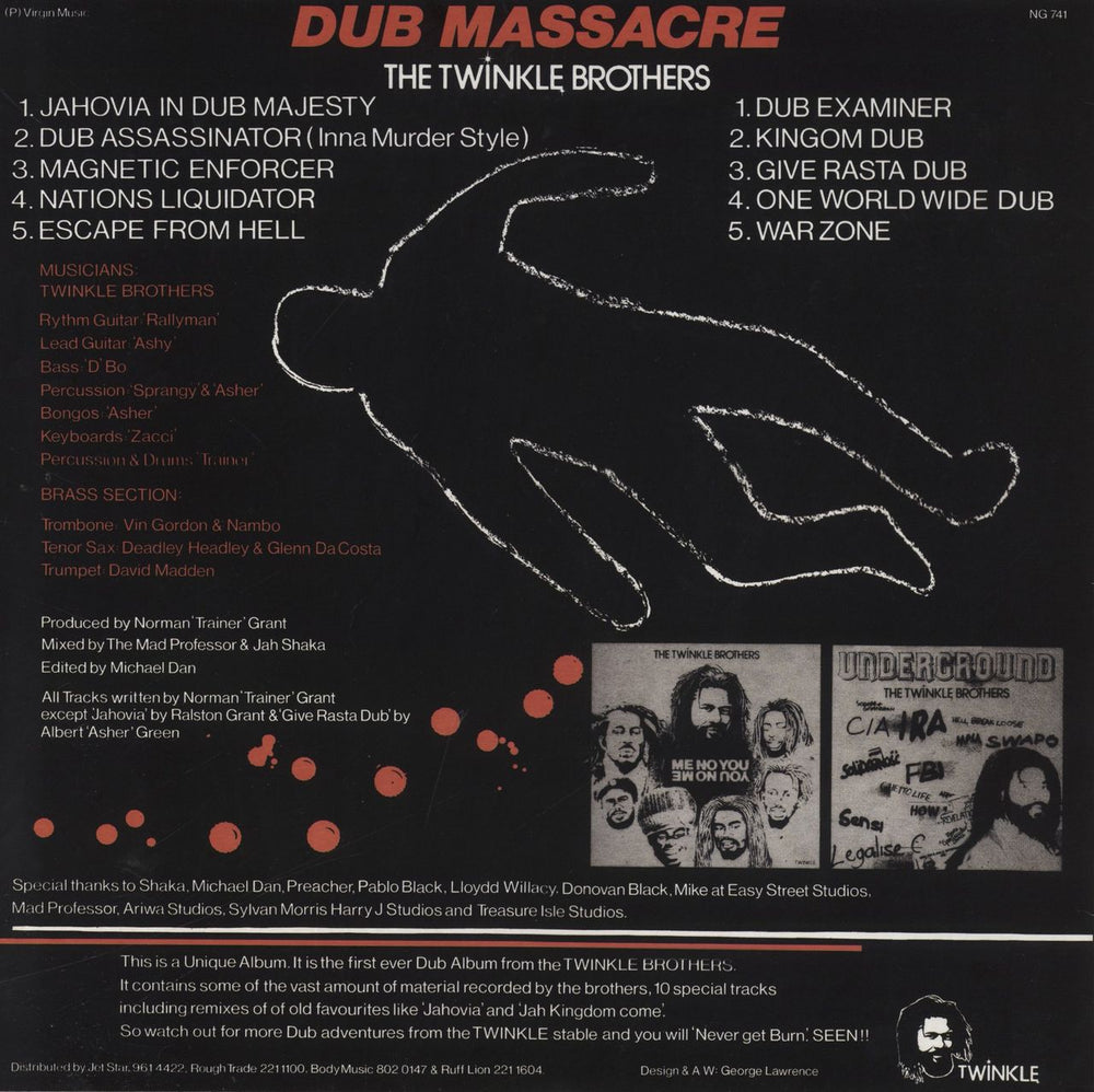 The Twinkle Brothers Dub Massacre UK vinyl LP album (LP record)