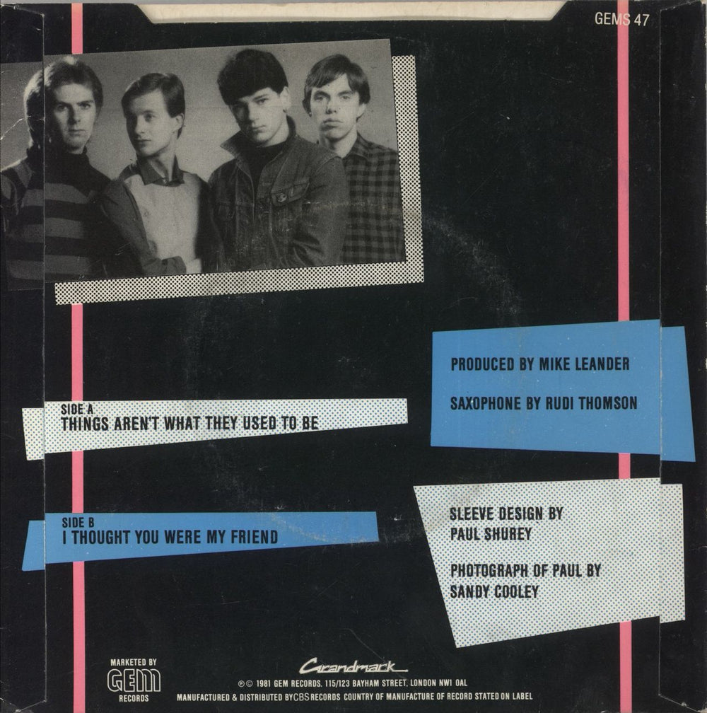 The V.I.P.'s Things Aren't What They Used To Be UK 7" vinyl single (7 inch record / 45)