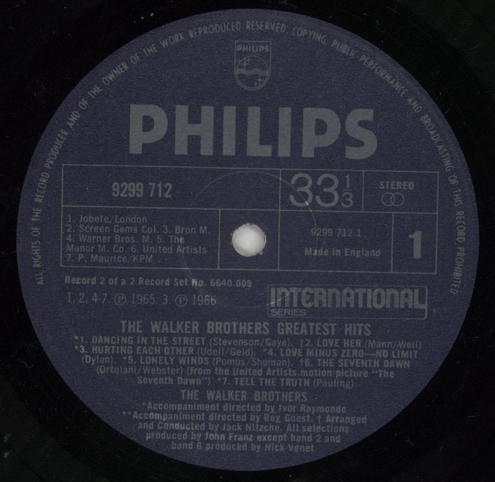 The Walker Brothers Greatest Hits - stickered p/s UK 2-LP vinyl record set (Double LP Album) TWB2LGR750713