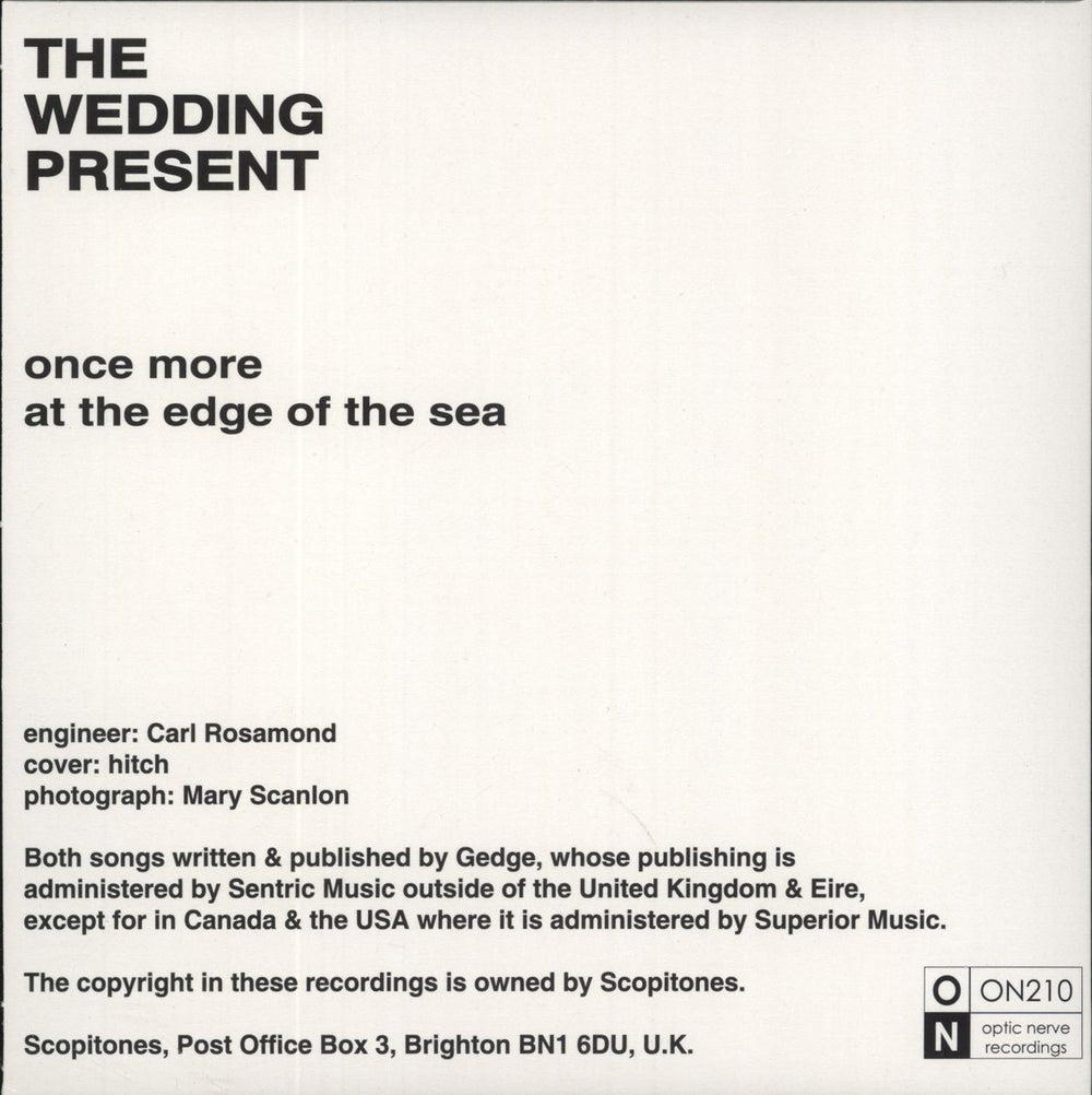 The Wedding Present Once More UK 7" vinyl single (7 inch record / 45) 604565365293