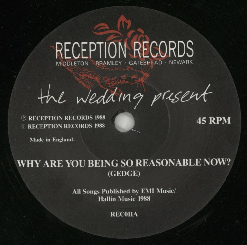 The Wedding Present Why Are You Being So Reasonable Now? UK 7" vinyl single (7 inch record / 45) TWP07WH240158