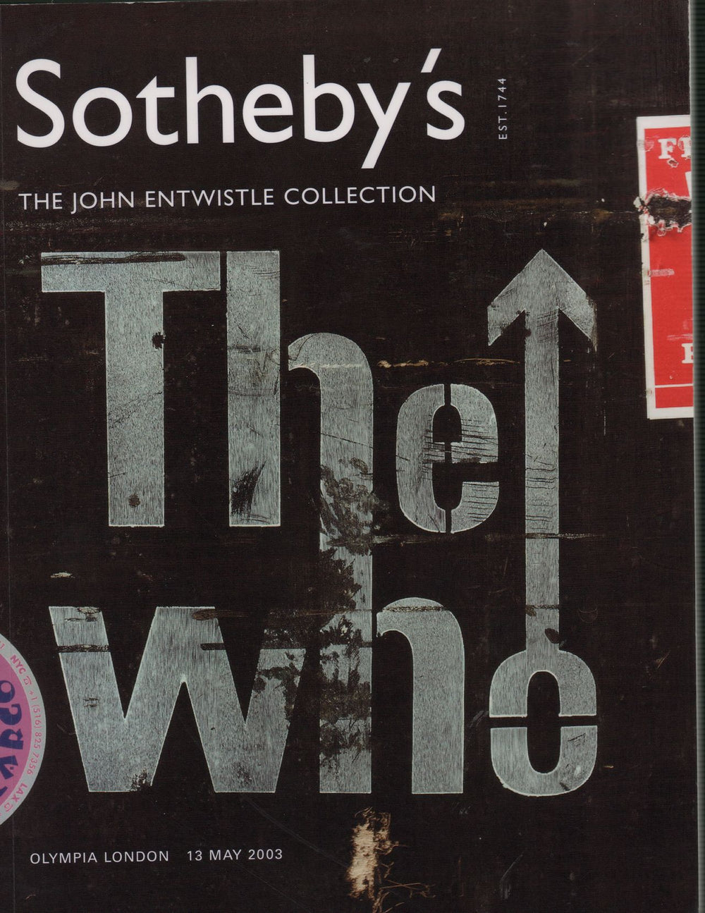 The Who Sotheby's - The John Entwistle Collection UK book 13 MAY 2003