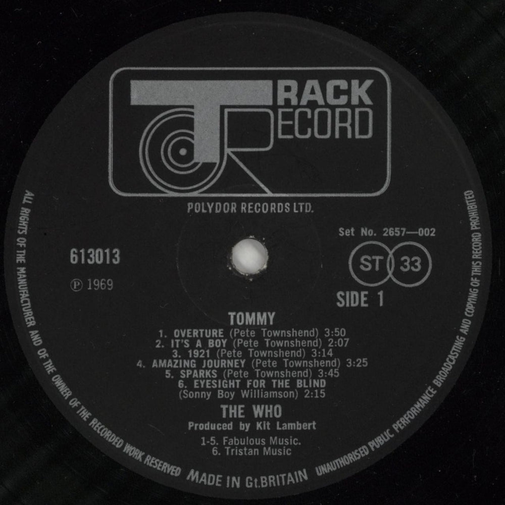 The Who Tommy - 2nd UK 2-LP vinyl record set (Double LP Album) WHO2LTO77874