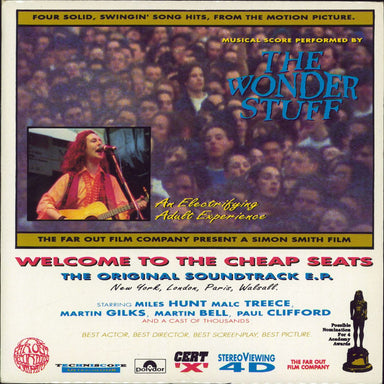 The Wonder Stuff Welcome to the Cheap Seats EP + Promo Postcard UK 7" vinyl single (7 inch record / 45) GONE14