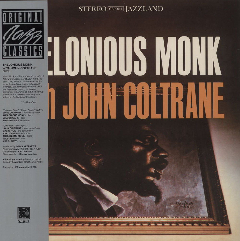 Thelonious Monk Thelonious Monk With John Coltrane: Remastered - 180 Gram Vinyl UK vinyl LP album (LP record) CR00611