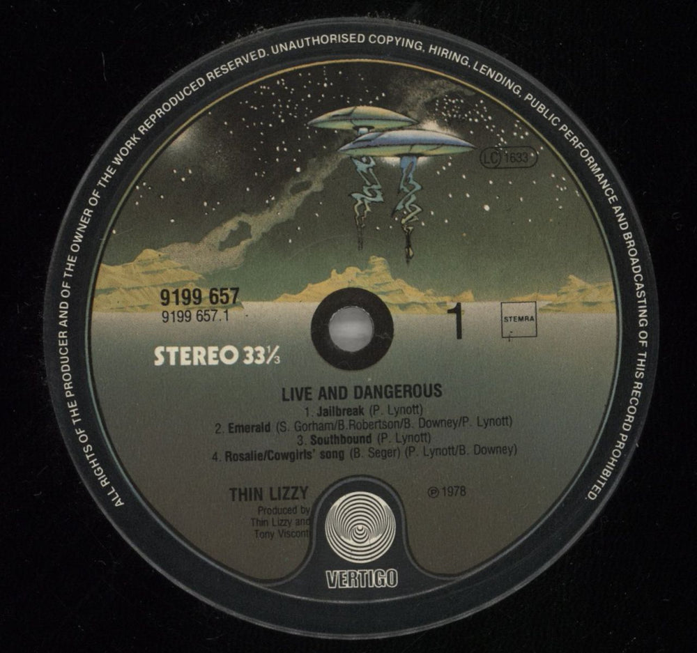 Thin Lizzy Live And Dangerous - Label Variant Dutch 2-LP vinyl record set (Double LP Album) THI2LLI877691