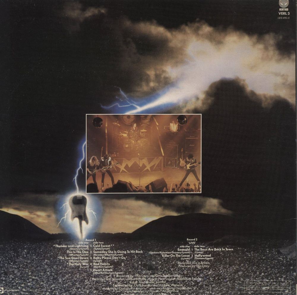 Thin Lizzy Thunder And Lightning - EX UK vinyl LP album (LP record)