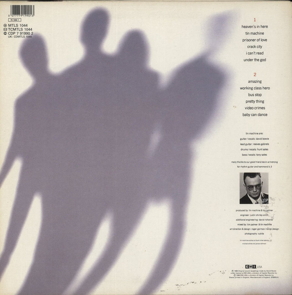 Tin Machine Tin Machine - Orange Inner - EX UK vinyl LP album (LP record) 077779199013