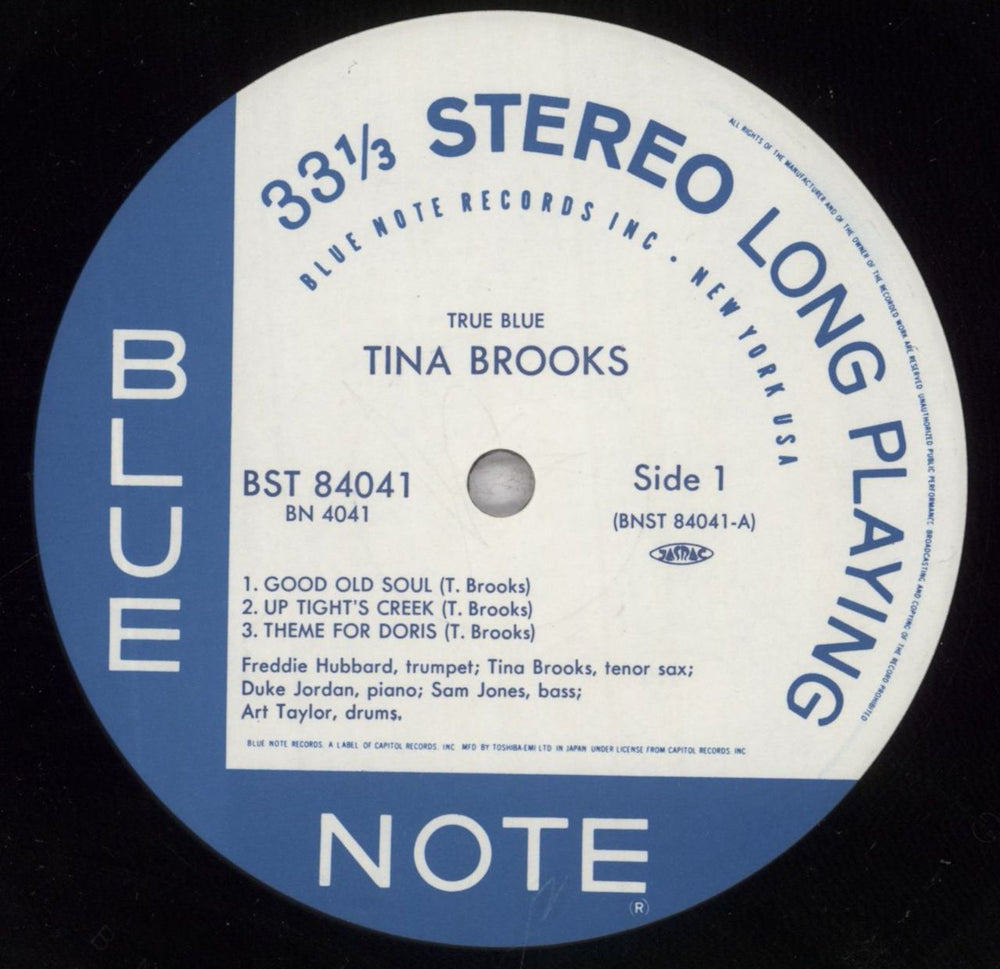 Tina Brooks True Blue Japanese vinyl LP album (LP record) INBLPTR845118