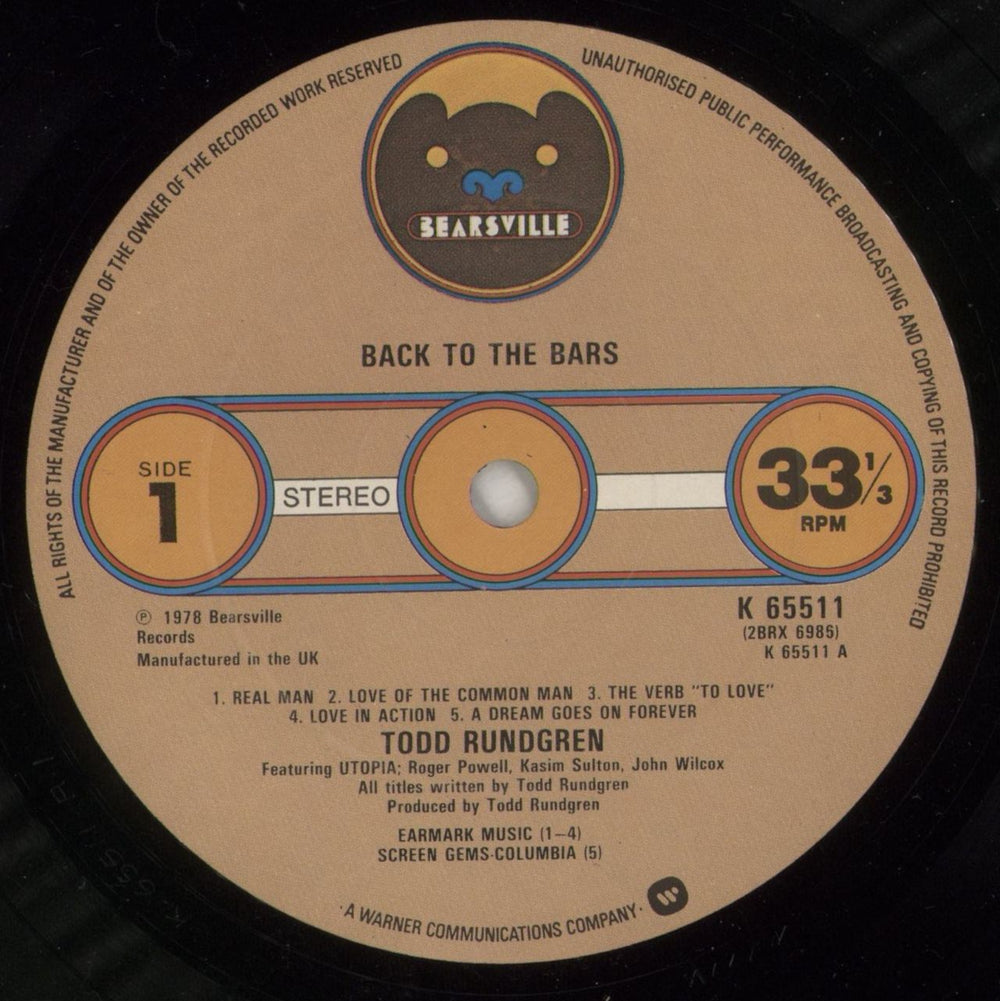 Todd Rundgren Back To The Bars UK 2-LP vinyl record set (Double LP Album) TOD2LBA284582