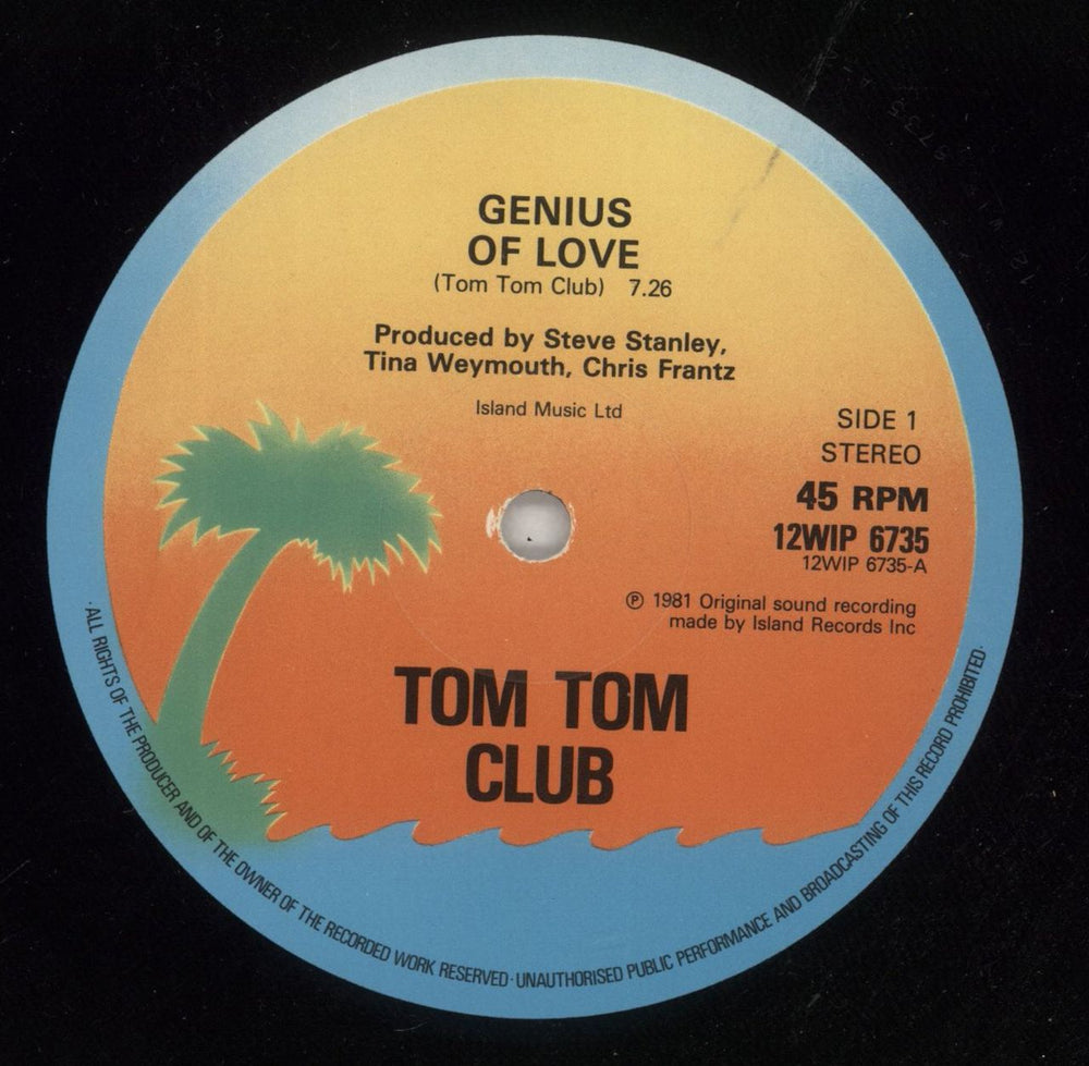 Tom Tom Club Genius Of Love - 3-track - P/S UK 12" vinyl single (12 inch record / Maxi-single) TTC12GE798882