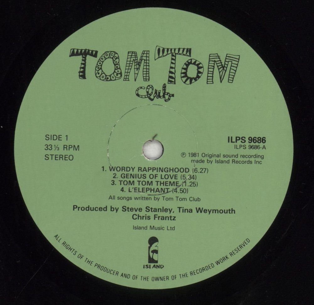 Tom Tom Club Tom Tom Club - 1st UK vinyl LP album (LP record) TTCLPTO439376