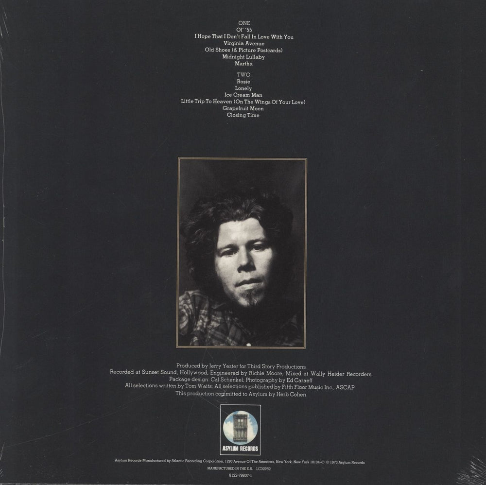 Tom Waits Closing Time - 180gm Vinyl - Sealed UK vinyl LP album (LP record) 081227980719