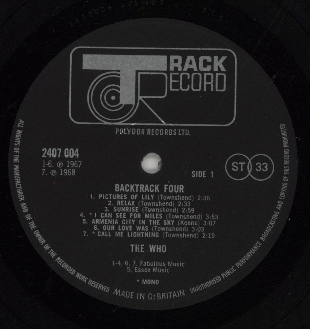 Track Records Backtrack 4 UK vinyl LP album (LP record) 5TRLPBA283103