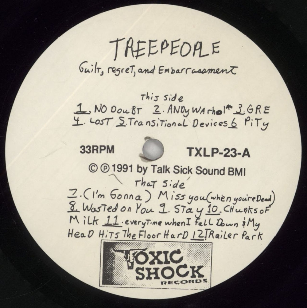 Treepeople Guilt Regret Embarrassment US vinyl LP album (LP record) UVLLPGU863065