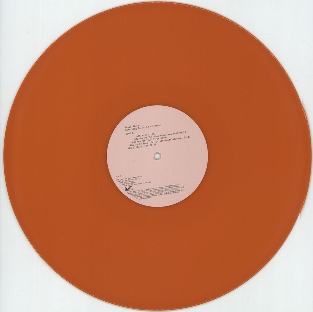 Troye Sivan Something To Give Each Other - Orange Vinyl + Autographed Postcard UK vinyl LP album (LP record) Y3WLPSO878132